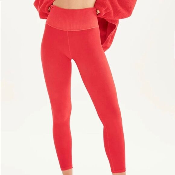 Free People Pants - Free People Good Karma Leggings in Red new without tags NWOT M/L